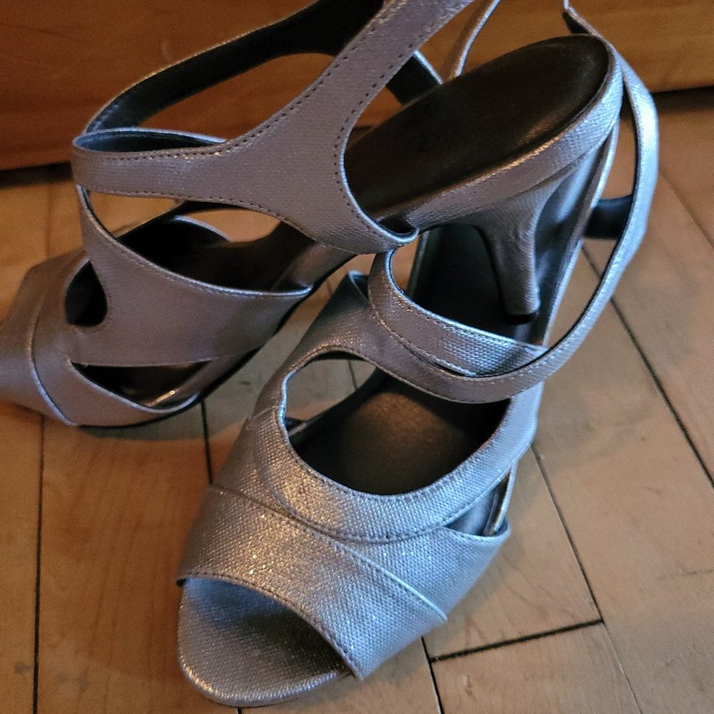 Silver High Heeled Shoes